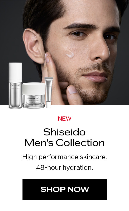 New Shiseido Men's Collection High performance skincare. 48-hour hydration.